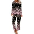 thumbnail image 2 of Oalirro Pajamas for Women Set Casual Long Sleeve Top with Long Pants Homewear 2 Piece PJ Sets Pink,L, 2 of 6