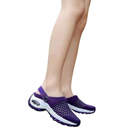 

Wuffmeow Women s Sandals Half Drag Net Surface Breathable Lightweight Air Cushion Casual Shoe