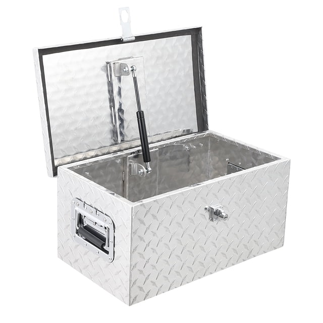 Bingirl 20 Inch Aluminum Diamond Plate Tool Box With Lock and Keys, Heavy Duty Waterproof Truck Storage Organizer Chest for Pick Up Truck Bed, Rv Trailer/Van With Side Handle