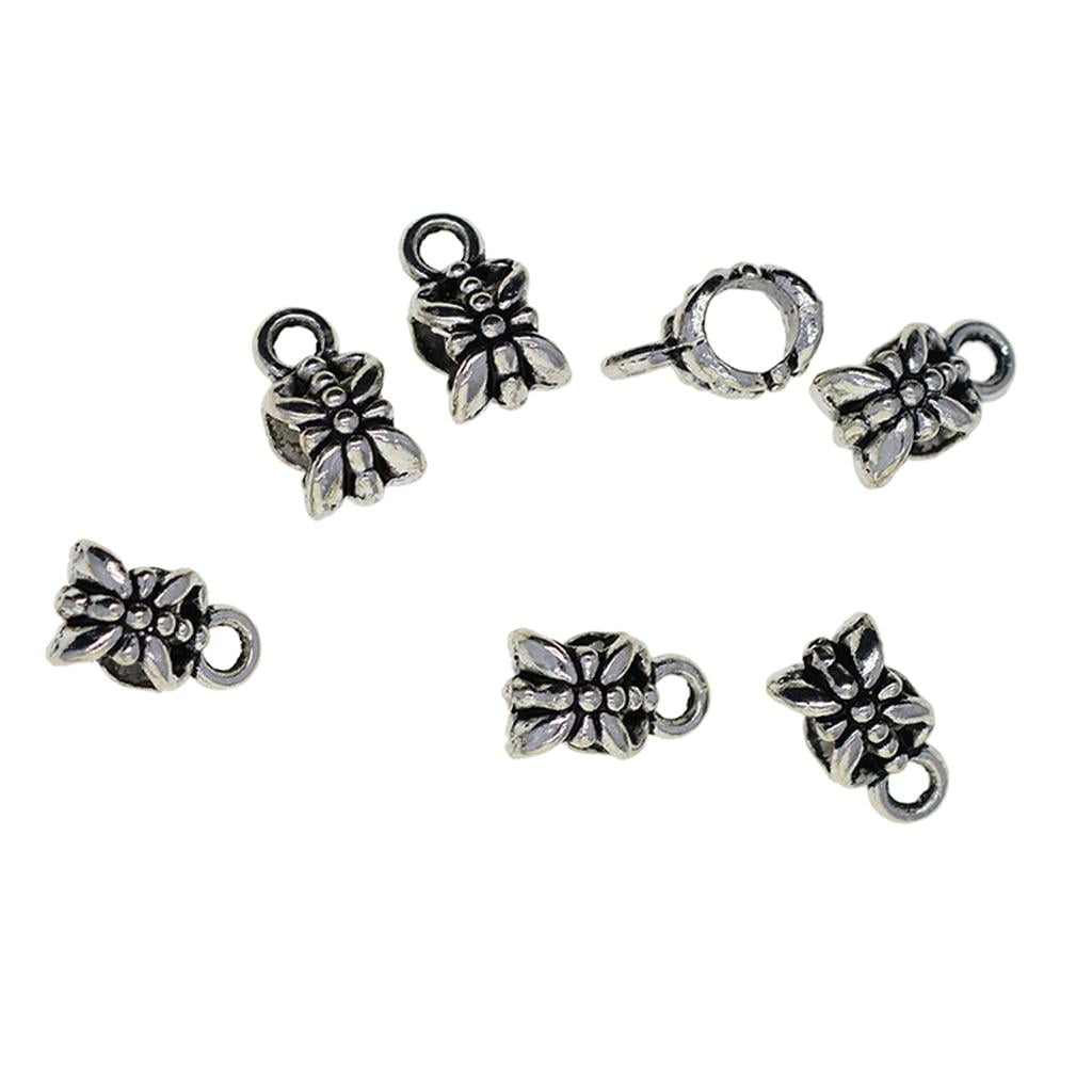 HOMYL 2x100Piece Tibetan Hanger Bail Tube Beads for Jewelry Making 4 Pcs