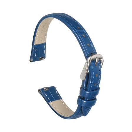 Uxcell Quick Release Leather Watch Band 12mm Embossed Pattern Leather Watch Strap Replacement for Men Women, Blue