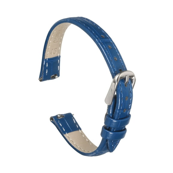 Uxcell Quick Release Leather Watch Band 12mm Embossed Pattern Leather Watch Strap Replacement for Men Women, Blue