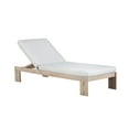 thumbnail image 3 of Crafters and Weavers Paradiso Outdoor Teak Natural Look Chaise - Light Gray Fabric, 3 of 3