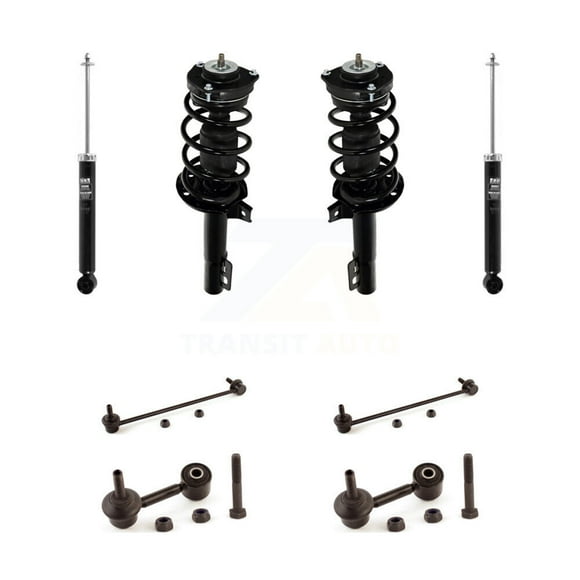 Transit Auto Front Rear Complete Suspension Strut Shock & TOR sway Bar Link Kit for Car 2015 Volkswagen Jetta S Base with Sedan with 50mm Outside Housing Diameter Left Right Side KSS-108360