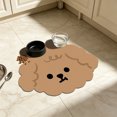 thumbnail image 5 of Dog Head Shaped Pet Feeding Mat 23.6inX15.7in Waterproof Non-Slip Cat Bowl Mat for Small Pets, Brown, 5 of 6