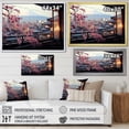 thumbnail image 4 of Designart "City View Serenity through Japan Window" Landscapes Framed Wall Art - Traditional Pink Japan Hallway Framed Wall Art Decor, 4 of 6