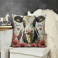 thumbnail image 2 of YINGXI  Just A Girl Who Lovers Cows Floral Throw Pillow Case, Leopard Print Floral Dairy Cow Decorative Cushion Cover for Farmhouse Home Bedroom Girls Room,Cow Lovers Gifts,Girls Women Gifts 22x22in, 2 of 5