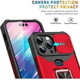 thumbnail image 4 of Designed for iPhone 14 Pro Max Case with Slide Camera Cover and Slim Credit Card Ring Holder Stand Card Holder Slot Dual Layer Hybrid TPU Bumper Protective with Magnetic Car Mount Holder Gold, 4 of 9