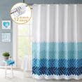 thumbnail image 1 of ComfiTime Rideau de Douche Boho avec Crochets – Rideau de Salle de Bain en Tissu à Ourlet Lesté, Résistant à la Moisissure/mildiou, Hydrofuge, Lavable à la Machine, Résistant à la Décoloration, 72 x 72, Bleu, 1 of 13