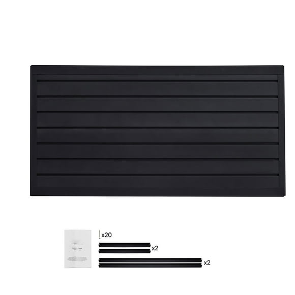 KFFKFF Slat Wall Paneling, 2 x 4 ft, PVC Garage Slatwall with Modular Design, Black Slat Wall Easy-to-Install Adjustable Slatwall Panel with Coupling Structure & DIY Cutting