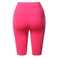 thumbnail image 3 of A2Y Women's Basic Yoga Polyester Mid Thigh High Rise Biker Bermuda Shorts Neon Pink XL, 3 of 5