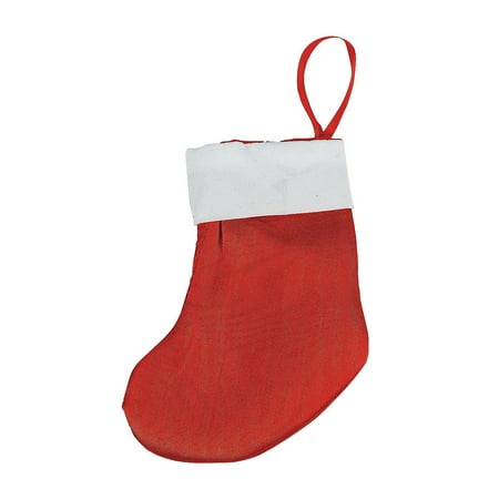Christmas Stockings In Bulk Fun Express - Satin Christmas Stockings for Christmas - Craft Supplies - Bulk Craft Accessories - Felt & Fabrics - Christmas - 12 Pieces ()