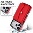 thumbnail image 4 of For iPhone 17 Pro Max RFID Blocking Protective Purse Wallet Case Magnetic Organ Style Flip Cover Multi-Card Slots Pocket With Detachable Shoulder Strap And Wrist Strap,Red,For iPhone 17 Pro Max, 4 of 8