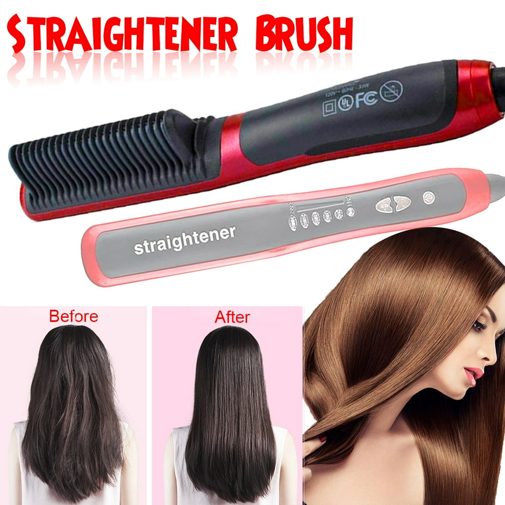 29W Multifunctional Electric Hair Straightening Brush Heated Ceramic