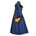 thumbnail image 7 of Women's Halloween Gothic Vintage Maxi Dress Long Dress Costumes Cosplay Retro Gown Dress Blue M, 7 of 7