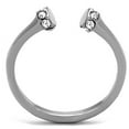 thumbnail image 3 of High polished (no plating) Stainless Steel Ring with Top Grade Crystal in Clear for Women Clear Stone Color Style TK1580 Size 6, 3 of 4