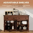 thumbnail image 3 of VVFLU Buffet Cabinet with Drawers, 55" Large Sideboard Buffet Storage Cabinet with Shelves and Doors, Modern Farmhouse Coffee Bar Station Wood Kitchen Table for Kitchen, Dining Room, Brown, 3 of 9