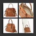 thumbnail image 4 of Dooney & Bourke Bolso de mano, bolso abovedado de grano de guijarros, gris topo, Talla única, 4 of 5