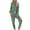 Green, variant on Womens 2 Piece Tracksuit Casual Long Sleeve Round Neck Tops and Elastic Waist Pants Set with Pockets