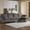 Gray, variant on Ktaxon Chenille L-Shaped Sofa, 130" Oversized Double Layered Cushions Couch, Elephant Ear Armrests, Metal Legs, Four-Seater Living Room Sleeper Set with Chaise Off White