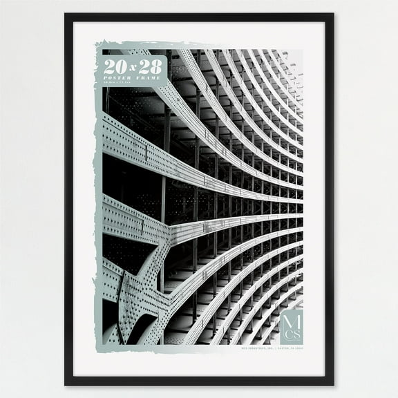 MCS Foundation 20x28 Poster Frame Traditional Black, Vertical & Horizontal Wall Hanging Large Picture Frame for Photos, Posters & Art Prints (1-Pack)