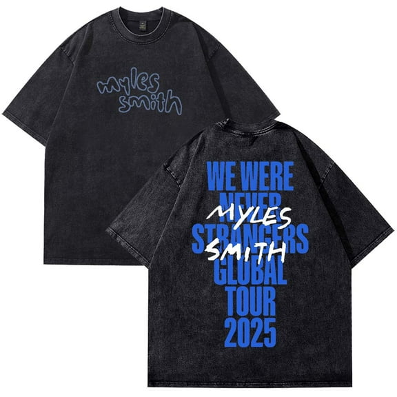Myles Smith We were Never Strangers World Tour Merch T-Shirt Cotton Wash Tee Women Men Short Sleeve Crewneck Tee