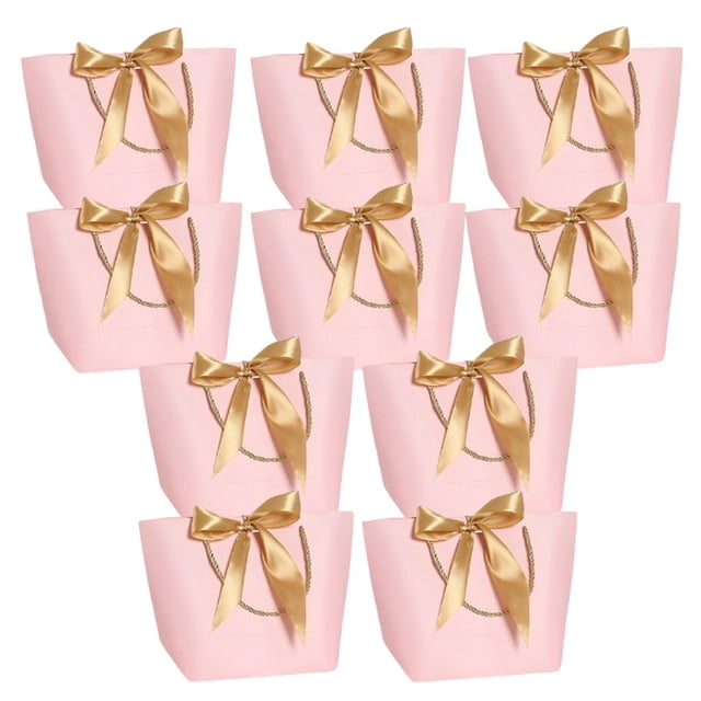 Bolsa de regalo de 10 piezas Zulema Bolsa de mercancía reutilizable gruesa Asas retorcidas Rosa XS