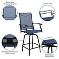 thumbnail image 5 of Flash Furniture Valerie Outdoor Sling Patio Barstools with Footrest and Arms, Set of 2, Navy, 5 of 15