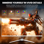 CRUA 34 WQHD 165Hz Utrawide Gaming Monitor,3440x1440 21:9 IPS Gaming Monitor,Build-in Speakers,120% sRGB,AMD FreeSync,HDMI & DP,Wall Mount Mount - White