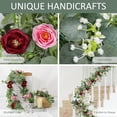 thumbnail image 5 of Pre-lit Christmas Garland 2 Pack 7.87ft Christmas Simulation Flower Vines Wall Hanging White Edges Patterns Holly Leaf Red Fruit Vines Christmas Mood Layout Simulation Christmas Vines, 5 of 6