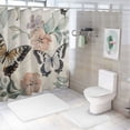 thumbnail image 7 of JEUXUS Pink Flower Butterfly Themed Shower Curtain Multiple Sizes Durable and Washable White, 7 of 7