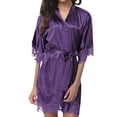 thumbnail image 2 of Mujeres Sexy Encaje Camisón Ropa de dormir Ropa interior Bata Albornoz Regalo, Morado, XXL Scienceny XX000136-20, 2 of 7