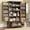 Brown-1, variant on Casendy Pantry Cabinet with 2 Doors and 16 Shelves, Modern Kitchen Storage Cabinet with Adjustable Shelves, Kitchen Storage Cupboard for Dining Room, Living Room, Gray