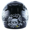 thumbnail image 5 of WOW Motorcycle Adult Full Face Helmet HJMCLS White Flame Skull Black, 5 of 5