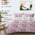 thumbnail image 5 of Ocean Plant Full Size Comforter Set, Watercolor Red Seagrass Coral Pigment Bedding for All Seasons, 4 Pcs Bed Set, 1Quiltcover (86"x86") ,1Sheet(80"x116"), 2Pillowcases (30"x20"), 5 of 9