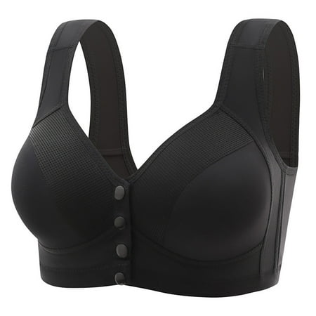 Women Padded Sports Bra Seamless Bra Feature V-Neck Demi & Balconette Bra Style W-1860 Front Closure Closure Sports Bras High Impact Black XL