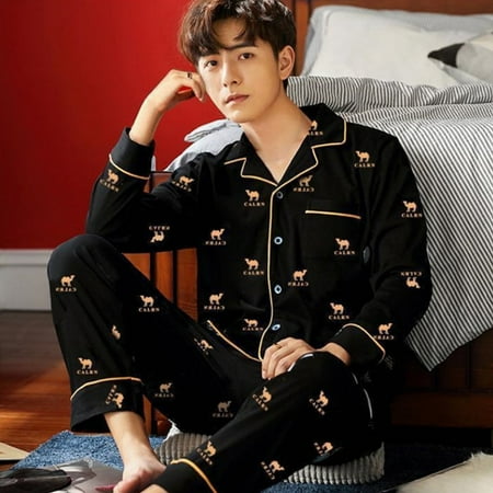 

100% Cotton Pijama for Men 2 Pieces Lounge Sleepwear Pyjamas Plaid spring Bedgown Home Clothes Man PJs Pure Cotton Pajamas Set