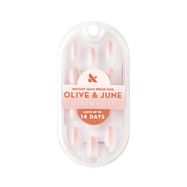 Olive & June Instant Mani Minimalist Medium Oval Press-On Nails, Rose Gradient Shimmer, 42 Pieces