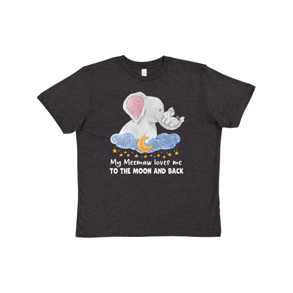 Inktastic My Meemaw Loves me to the Moon and Back Elephant Family Youth T-Shirt