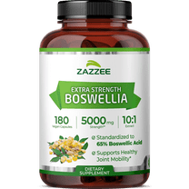 Zazzee Extra Strength Boswellia Serrata 10:1 Extract – 5000 mg Strength – 180 Vegan Capsules – 65% Boswellic Acid – Supports Joint Comfort & Mobility – 6-Month Supply – Vegan • Non-GMO • Made in USA