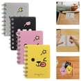 thumbnail image 3 of minicuaderno de dibujos animados, libreta portátil de bolsillo, diario de viaje (rosa, amarillo, gris y negro), 3 of 7