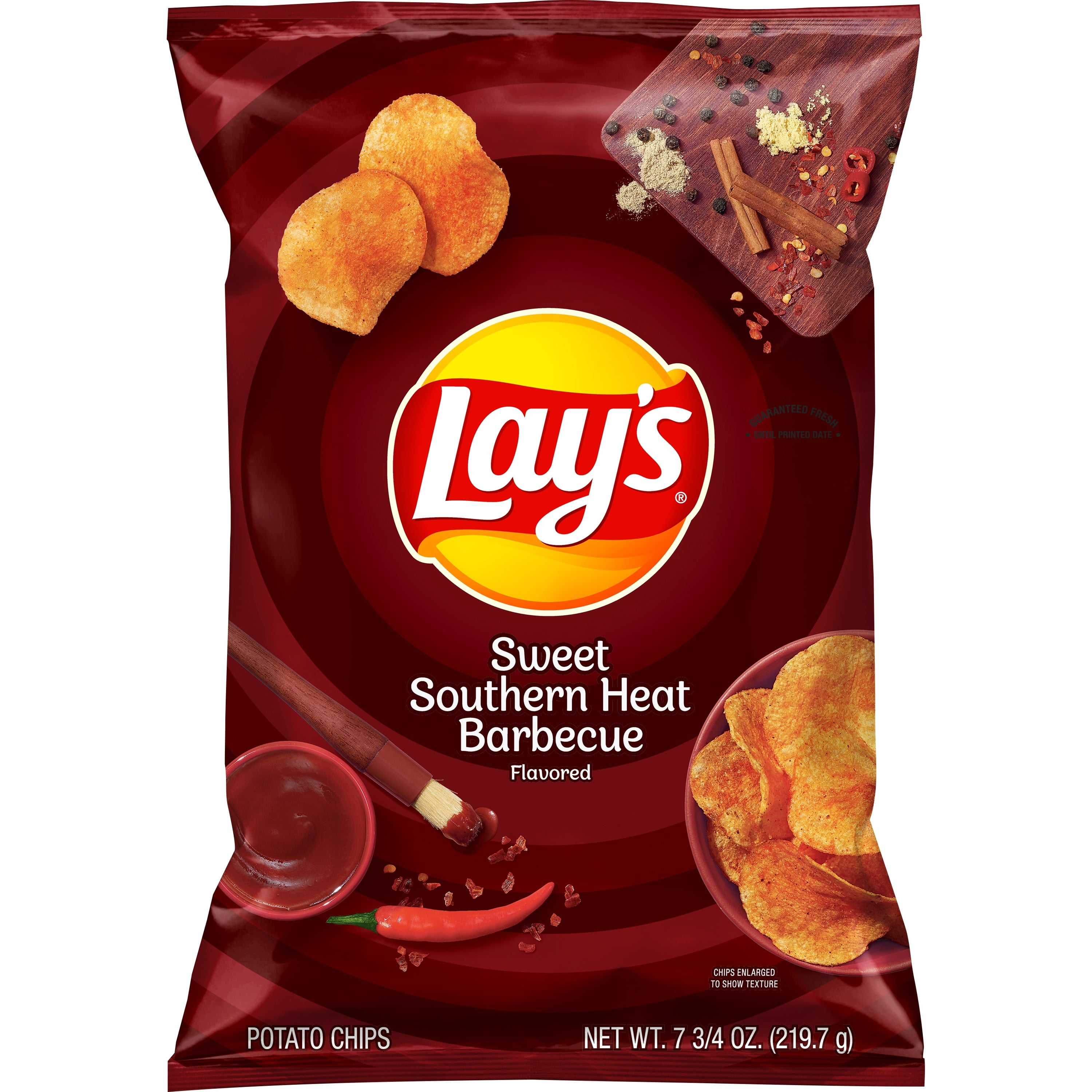 Lay's Chips, Sweet Southern Heat Flavor, 7.75 oz Bag -