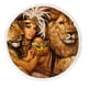 GCKG Belle Femme Africaine avec des Lions Rond Serviette de Plage Plage Tapis Plage Châle Couverture de Plage avec des Glands Tapis de Yoga – image 1 sur 3