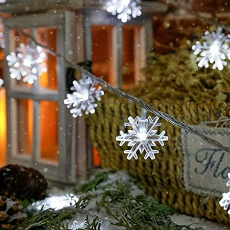 Christmas Snowflake String Light 10m 32 8ft 80 Led Fairy Snow Flake Light With Snowflake For Indoor Outdoor Winter Festival Party Decoration Cool White Walmart Canada