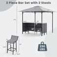 thumbnail image 3 of Costway 3 PCS Patio Bar Set with  2 Bar Stools Tempered Glass Bar Table Storage Shelf, 3 of 10