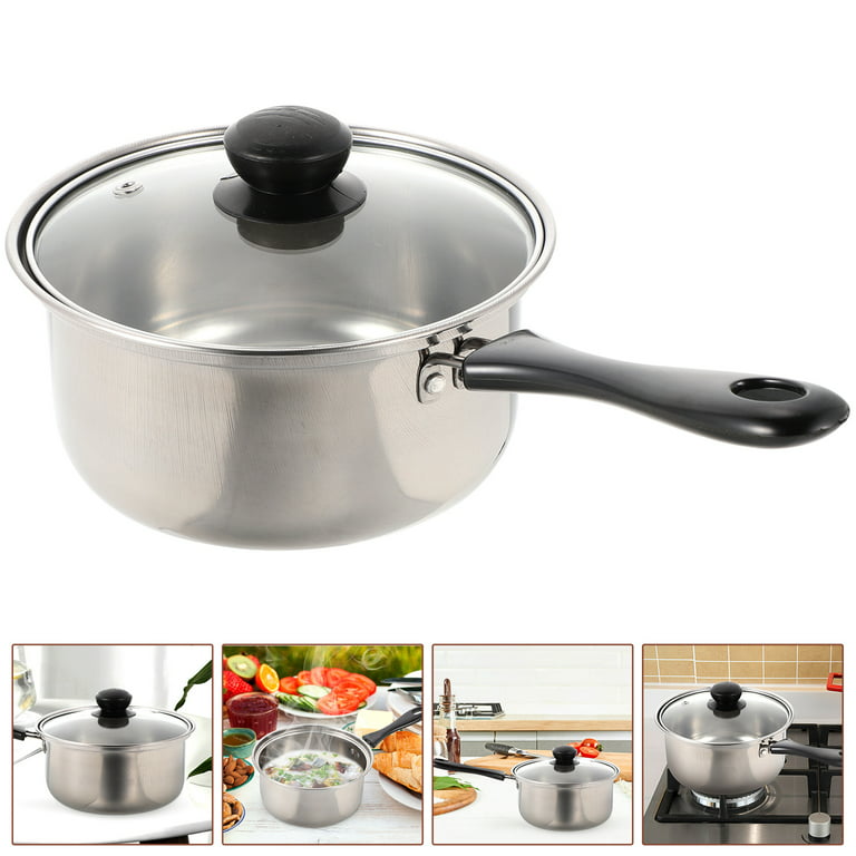 Stainless Steel Cookware Set Flat Bottom Frying Pan Soup Pot Milk Pot Kit Induction  Cooker Cooking Pan For Home - Temu