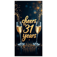 thumbnail image 4 of LUUFILx Cheers to 31 Years Backdrop Celebration Banner Background Wedding Anniversary Event Decoration Party Supplies Photography Props Gold Decors, 4 of 9