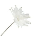 thumbnail image 4 of Northlight Beaded Feather Poinsettia Artificial Christmas Pick - 13.75" - White, 4 of 6