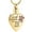 Gold-Pink, variant on Birthstone Pet Cremation Jewelry for Ashes Pendant Paw Print Pet Heart Urn Necklace Memorial Keepsake Jewelry for Pet/Dog's/Cat's Ashes