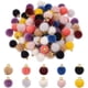thumbnail image 1 of 100 pompones de tela, piel sintética y metalizados para pendientes y colgantes. Bolas esponjosas de colores para manualidades., 1 of 9